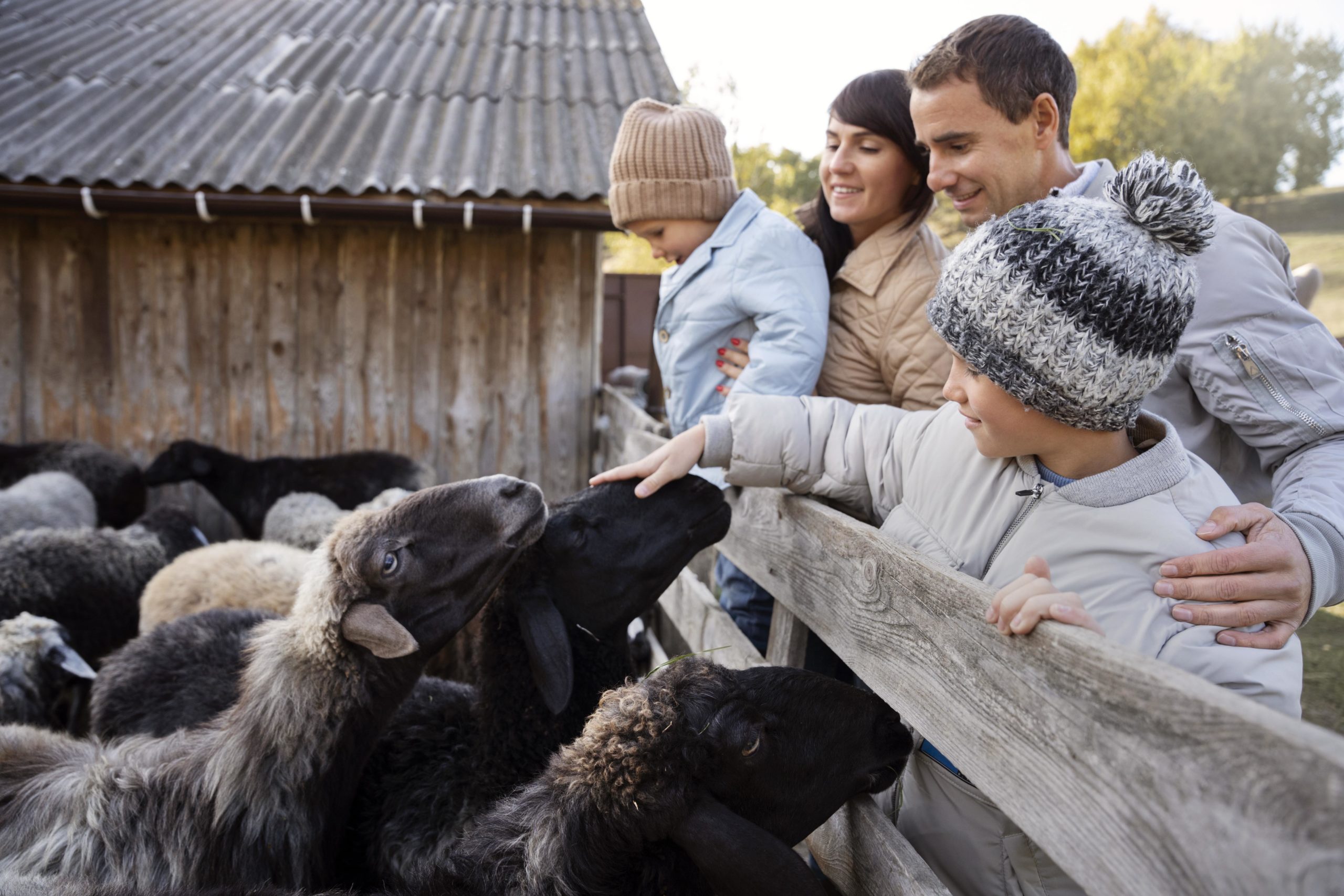 Famille à la ferme